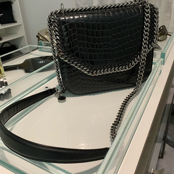 Stella McCartney Embossed Crocodile Effect Medium Falabella box shoulder bag - Picture 5 of 12